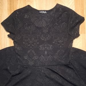 Black Skater Dress W/ Ornate Design